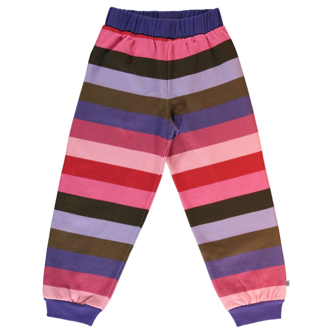 Sweatpants With Stripes in Purple Heart - 1 Left Size 3-4 years-Smafolk-Modern Rascals