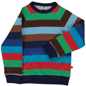 Sweatshirt With Stripes & Front Pocket - Medieval Blue-Smafolk-Modern Rascals