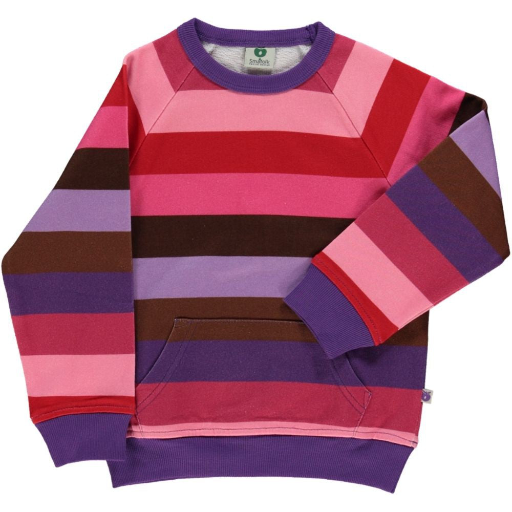 Sweatshirt With Stripes & Front Pocket - Purple Heart-Smafolk-Modern Rascals