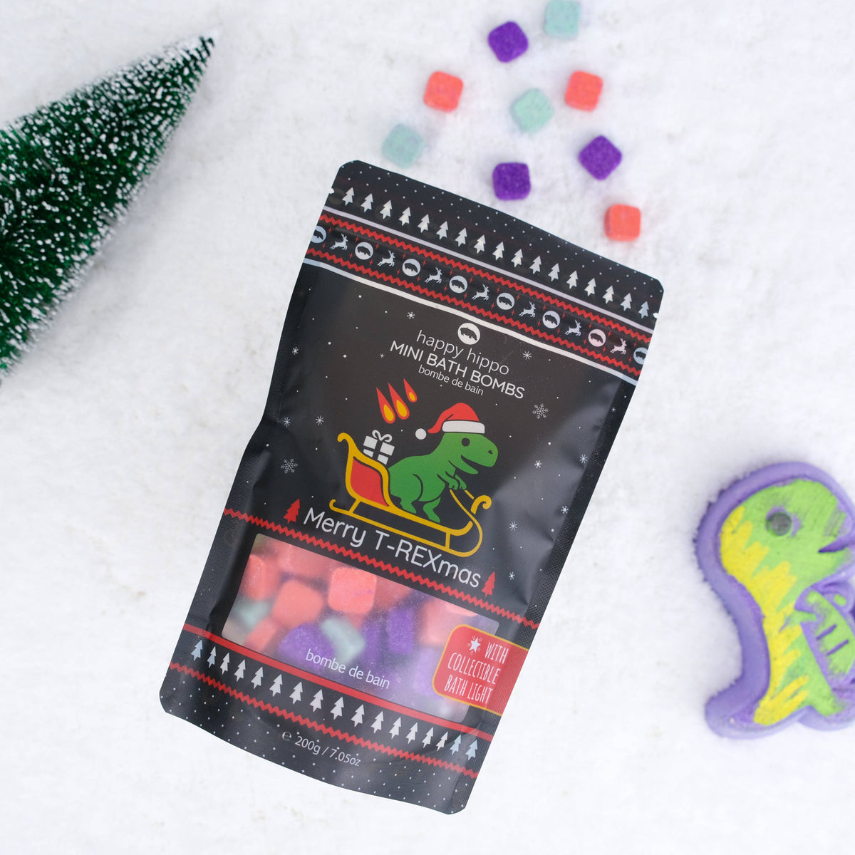 T-REXmas - Mini Bath Bombs with Bath Light-Happy Hippo Bath-Modern Rascals