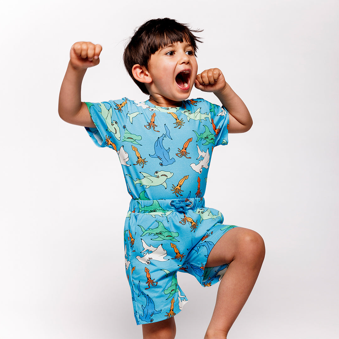 T-Shirt With Hammerhead Sharks-Smafolk-Modern Rascals