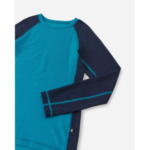 Taitoa Wool-Lyocell Blend Base Layer Set - Aquatic Blue - Solid-Reima-Modern Rascals