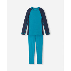 Taitoa Wool-Lyocell Blend Base Layer Set - Aquatic Blue - Solid-Reima-Modern Rascals