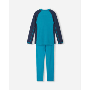 Taitoa Wool-Lyocell Blend Base Layer Set - Aquatic Blue - Solid-Reima-Modern Rascals