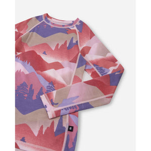 Taitoa Wool-Lyocell Blend Base Layer Set - Grey Pink - Print-Reima-Modern Rascals