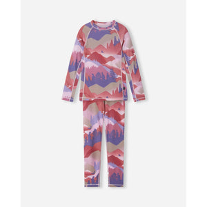 Taitoa Wool-Lyocell Blend Base Layer Set - Grey Pink - Print-Reima-Modern Rascals