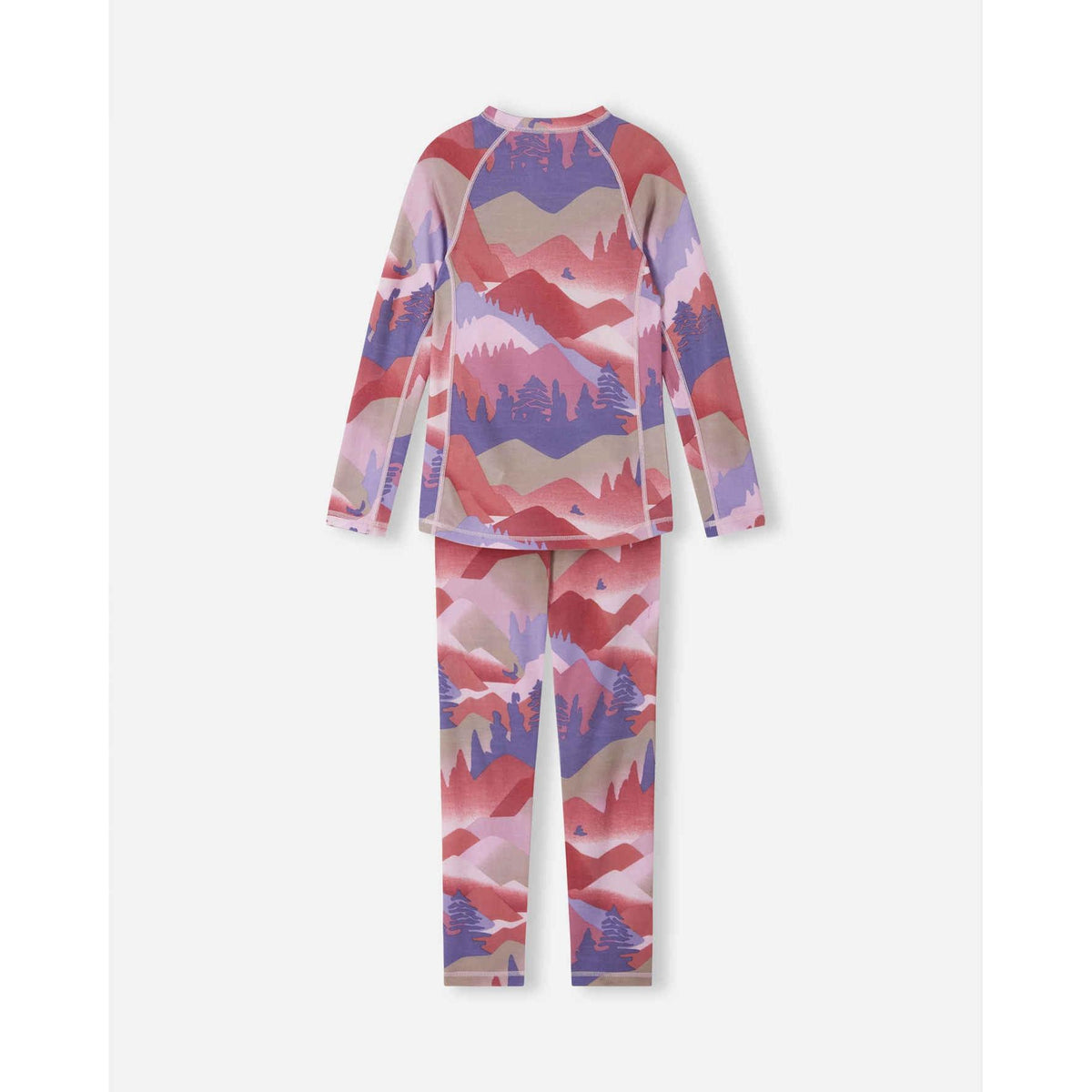 Taitoa Wool-Lyocell Blend Base Layer Set - Grey Pink - Print-Reima-Modern Rascals