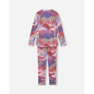 Taitoa Wool-Lyocell Blend Base Layer Set - Grey Pink - Print-Reima-Modern Rascals