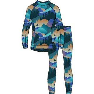 Taitoa Wool-Lyocell Blend Base Layer Set - Navy - Print-Reima-Modern Rascals