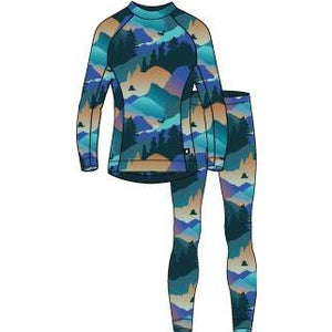 Taitoa Wool-Lyocell Blend Base Layer Set - Navy - Print-Reima-Modern Rascals