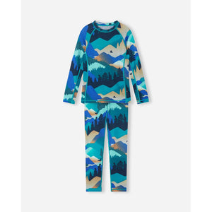 Taitoa Wool-Lyocell Blend Base Layer Set - Navy - Print-Reima-Modern Rascals