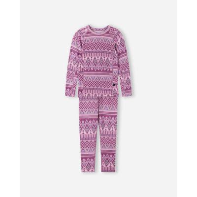 Taitoa Wool-Lyocell Blend Thermal Base Layer Set - Grey Pink - 2 Left Size 3-4 & 13-14 years-Reima-Modern Rascals