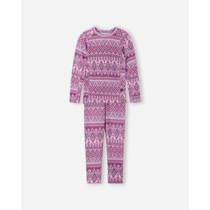 Taitoa Wool-Lyocell Blend Thermal Base Layer Set - Grey Pink - 2 Left Size 3-4 & 13-14 years-Reima-Modern Rascals