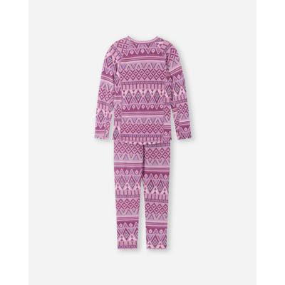 Taitoa Wool-Lyocell Blend Thermal Base Layer Set - Grey Pink - 2 Left Size 3-4 & 13-14 years-Reima-Modern Rascals