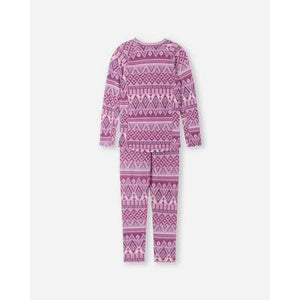 Taitoa Wool-Lyocell Blend Thermal Base Layer Set - Grey Pink - 2 Left Size 3-4 & 13-14 years-Reima-Modern Rascals