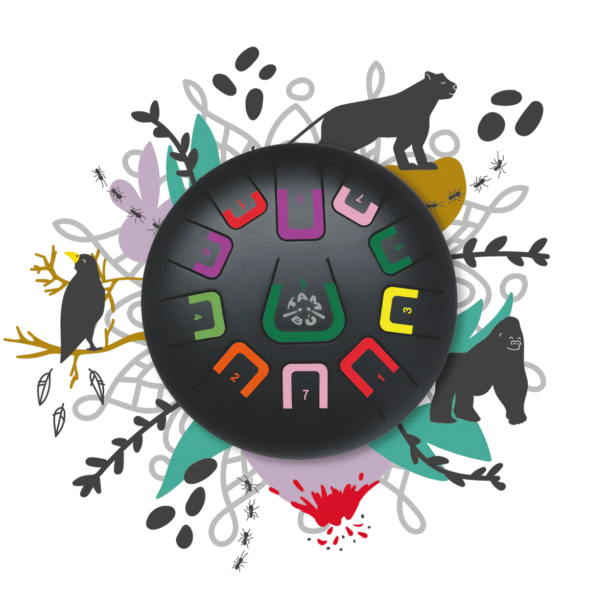 Tambu 8" 11 Tones Tongue Drum - Black Nature-Tambu-Modern Rascals