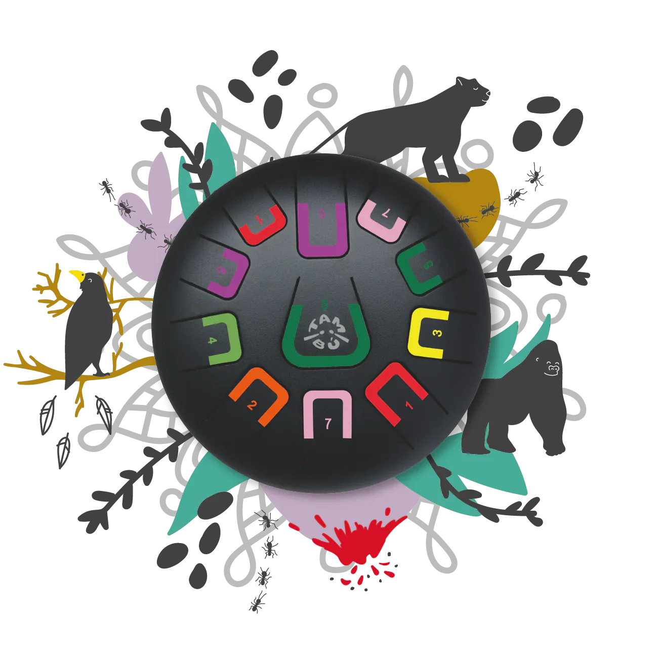 Tambu 8" 11 Tones Tongue Drum - Black Nature-Tambu-Modern Rascals