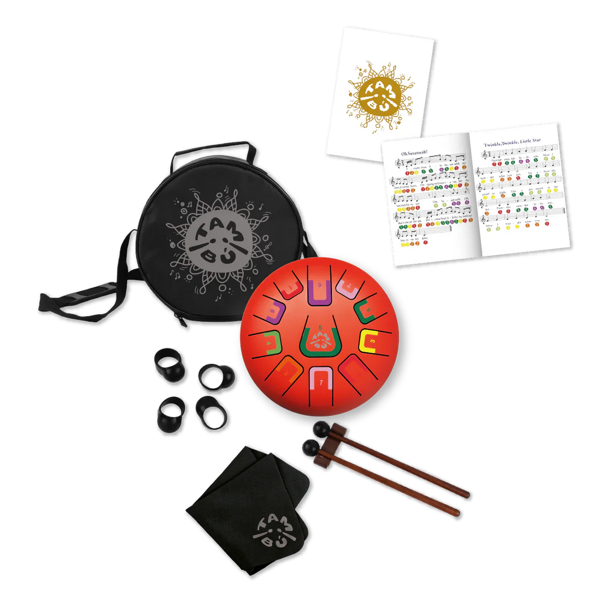 Tambu 8" 11 Tones Tongue Drum - Scarlet Sunset-Tambu-Modern Rascals