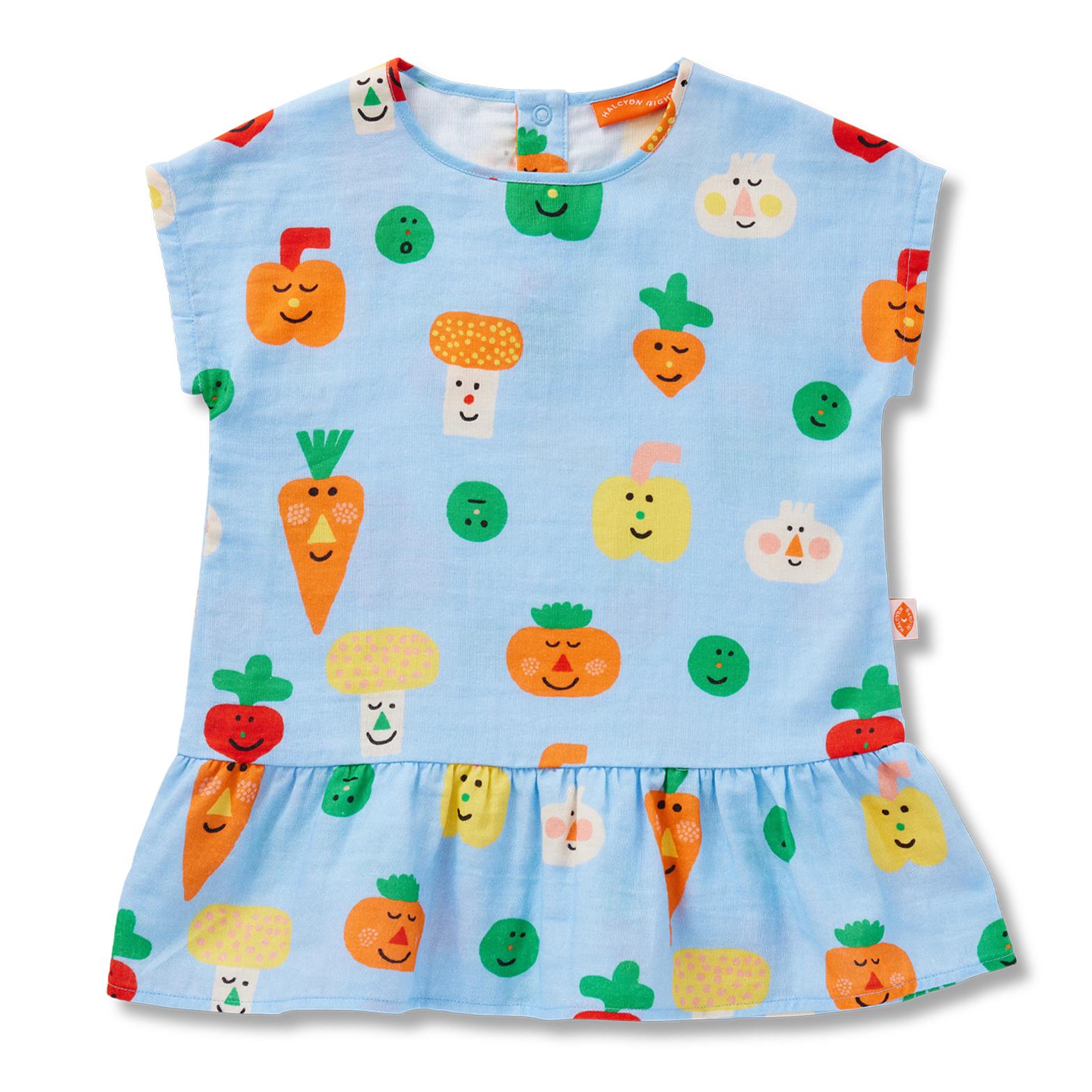 Teeny Tiny Veg Woven Dress-Halcyon Nights-Modern Rascals