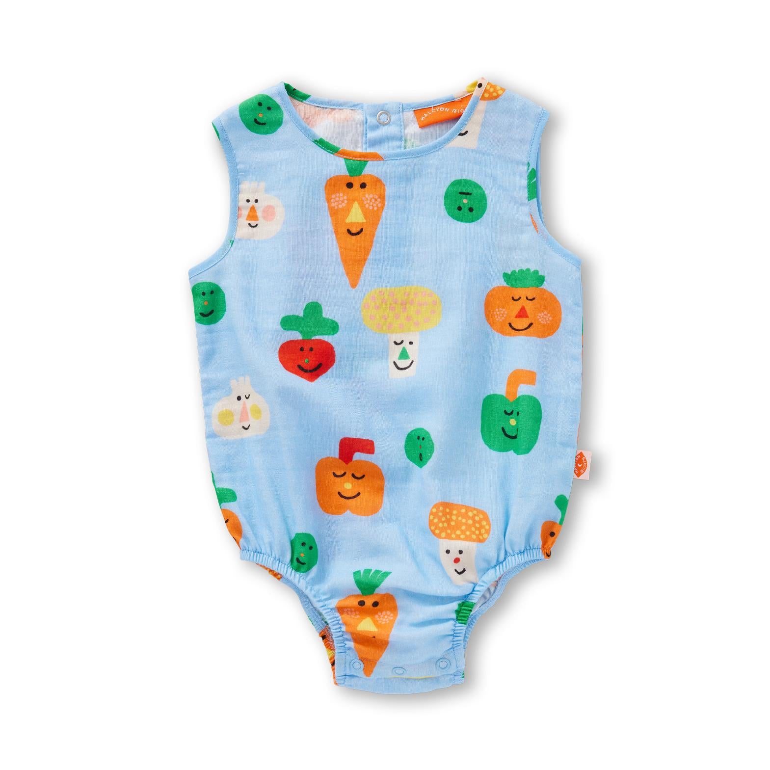 Teeny Tiny Veg Woven Onesie-Halcyon Nights-Modern Rascals