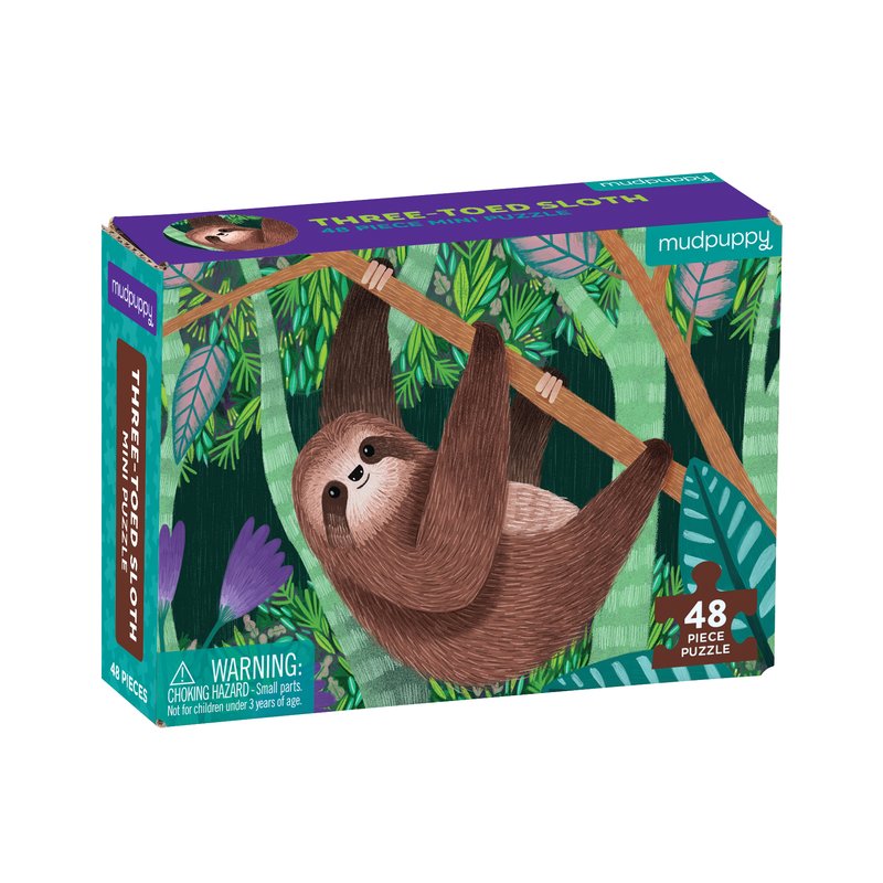 Three-Toed Sloth Mini Puzzle - 48 pieces-Mudpuppy-Modern Rascals