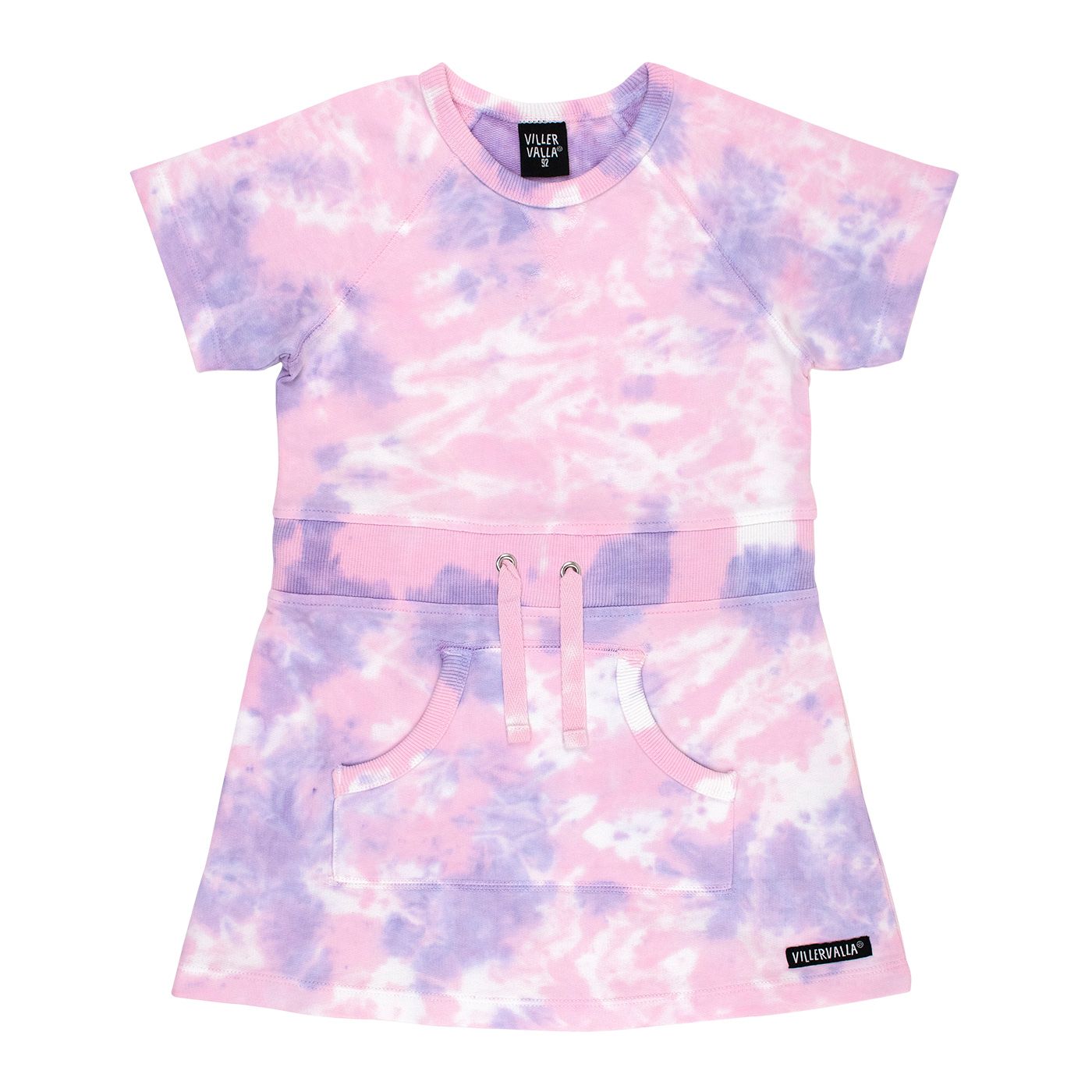 Tie-Dye Short Sleeve Dress in Lavender / Raspberry-Villervalla-Modern Rascals