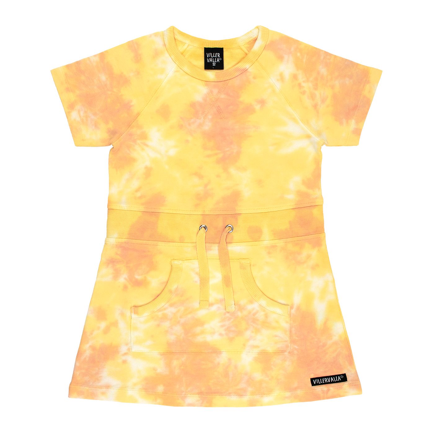 Tie-Dye Short Sleeve Dress in Mandarin / Lemon-Villervalla-Modern Rascals