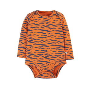 Tiger / Iguana Stripe Super Special Long Sleeve Onesie - 2 Pack-Frugi-Modern Rascals