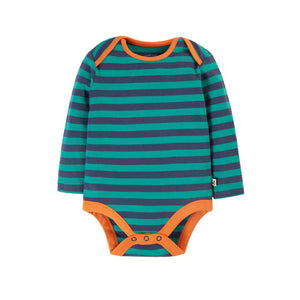 Tiger / Iguana Stripe Super Special Long Sleeve Onesie - 2 Pack-Frugi-Modern Rascals