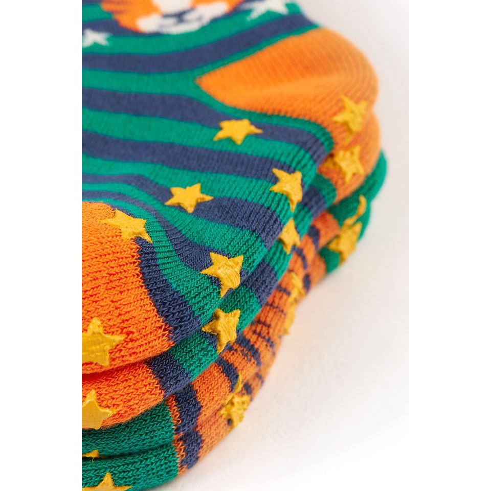 Tiger Multipack Grippy Socks - 2 Pack - 1 Left Size 0-6 months-Frugi-Modern Rascals
