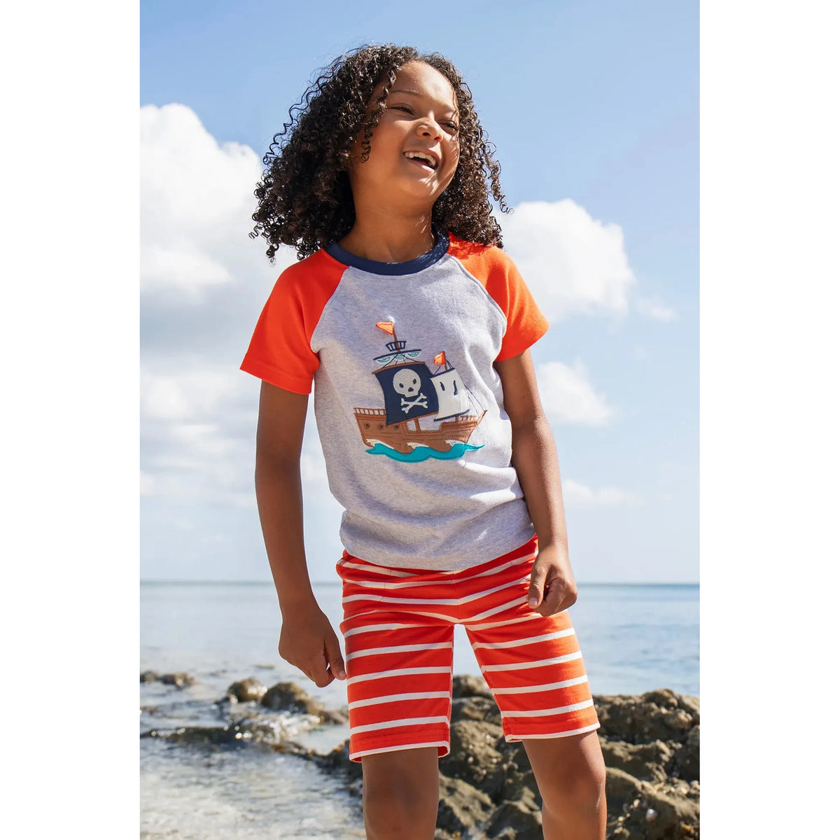 Tiger Orange Breton Stithian Shorts - 2 Left Size 3-4 & 5-6 years-Frugi-Modern Rascals