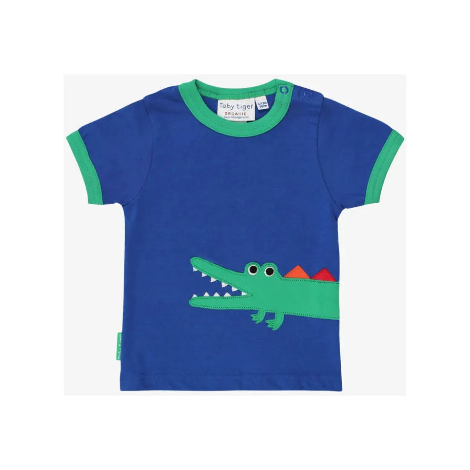 Toby Tiger Short Sleeve Crocodile Applique T-Shirt in 4-5 years / 110cm-Warehouse Find-Modern Rascals