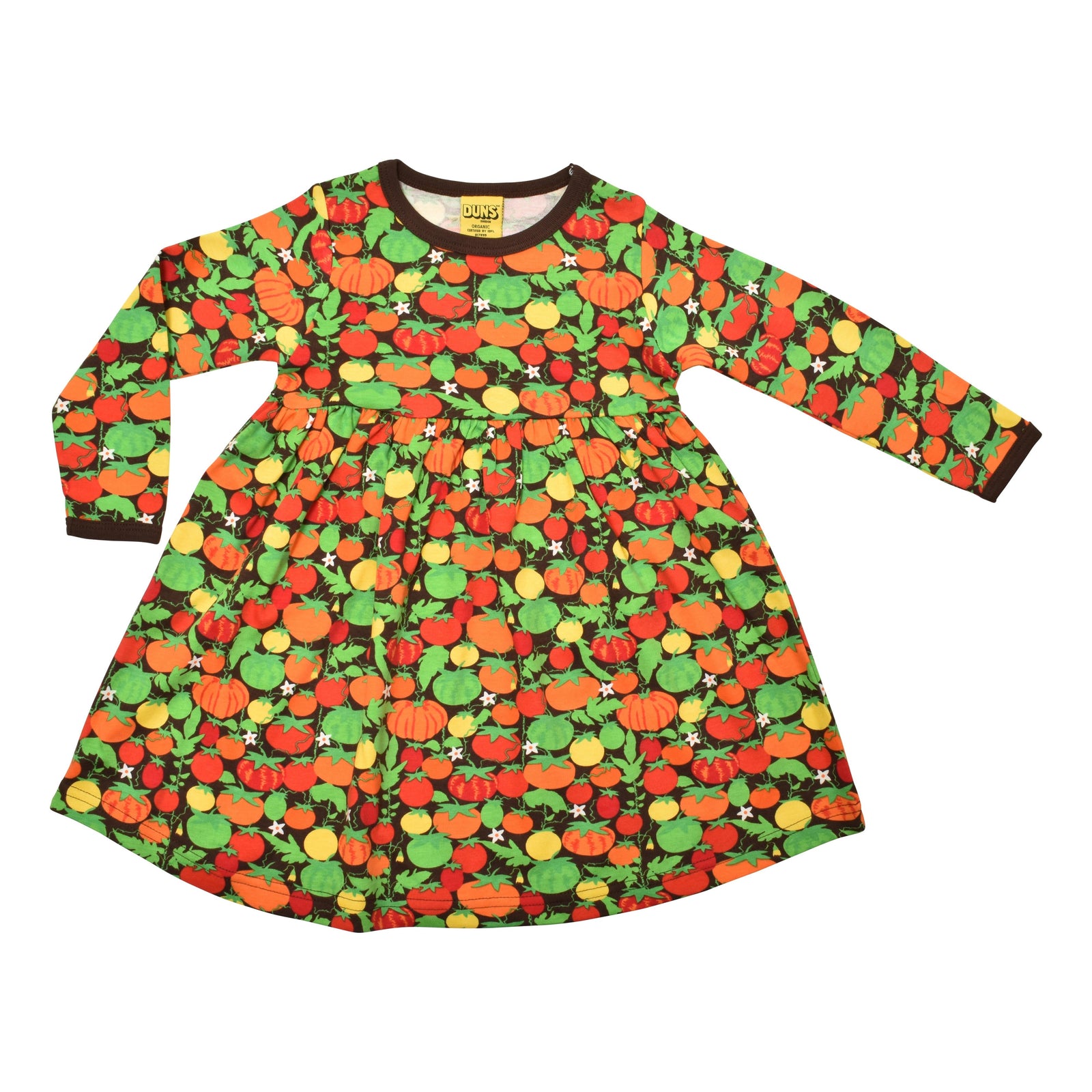 Tomatoes - Brown Long Sleeve Dress With Gathered Skirt-Duns Sweden-Modern Rascals