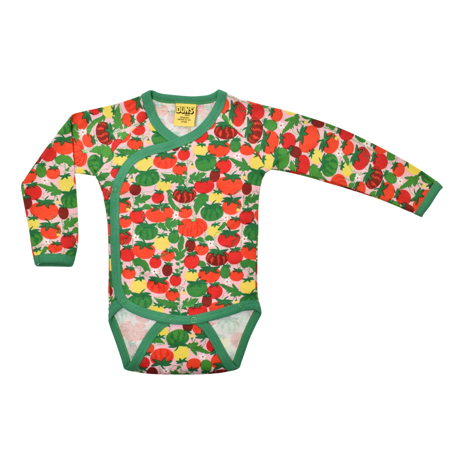 Tomatoes - Pink Long Sleeve Wrap Style Onesie-Duns Sweden-Modern Rascals