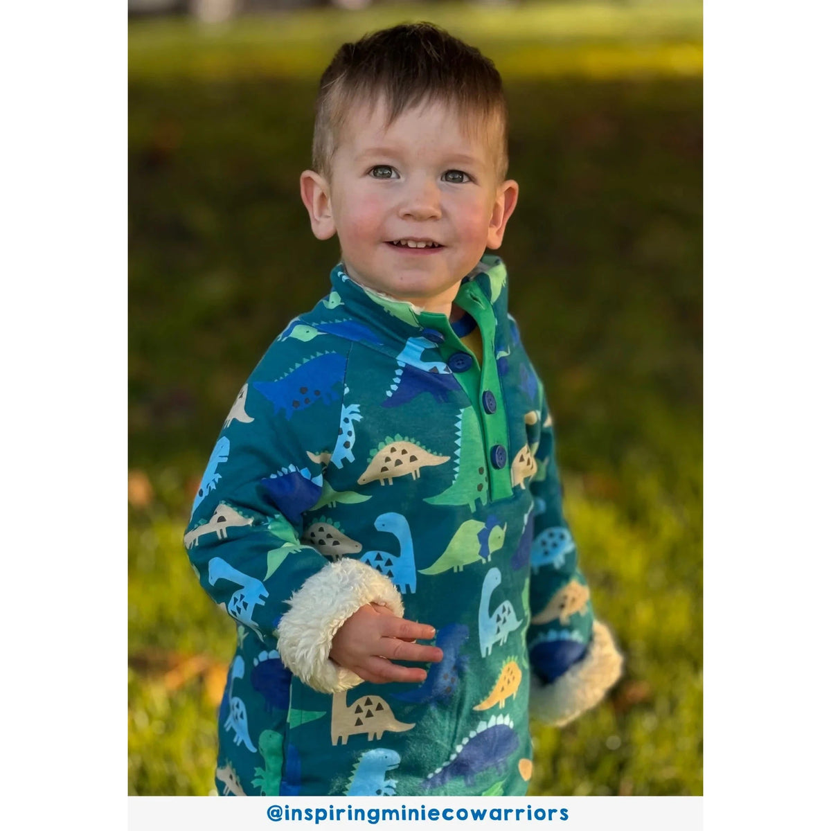 Tonal Dinosaur Print Fleece Sweatshirt - 2 Left Size 4-5 & 5-6 years-Toby Tiger-Modern Rascals