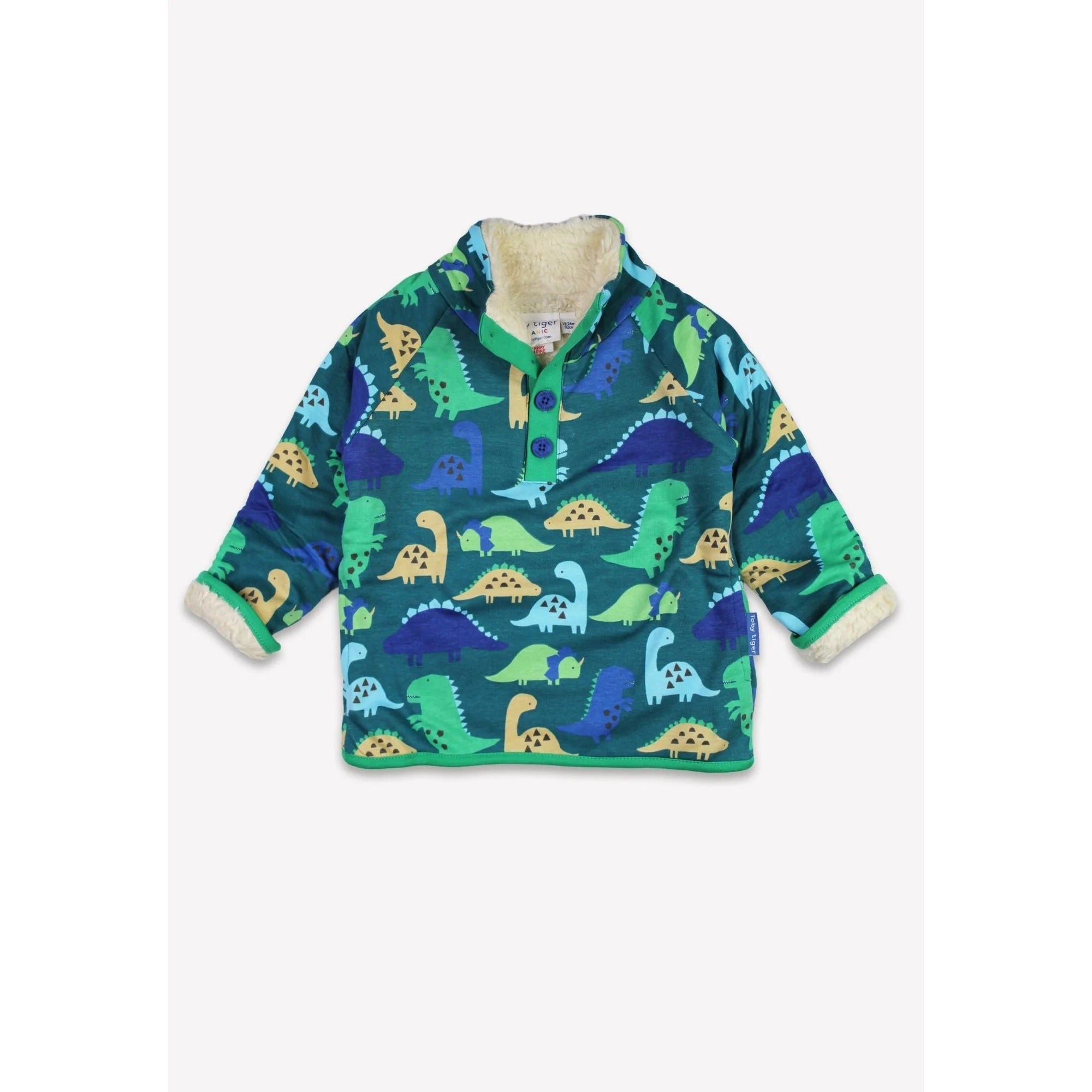 Tonal Dinosaur Print Fleece Sweatshirt - 2 Left Size 4-5 & 5-6 years-Toby Tiger-Modern Rascals