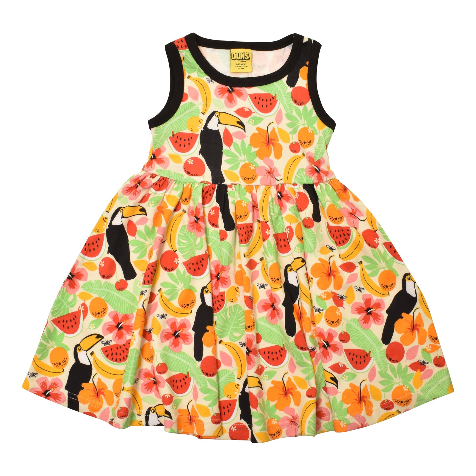 Toucan - Vanilla Custard Sleeveless Dress With Gathered Skirt - 1 Left Size 7-8 years-Duns Sweden-Modern Rascals