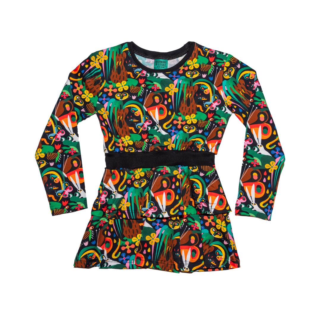 Tropic Twist Long Sleeve Dress - 2 Left Size 3-5 & 5-7 years-Raspberry Republic-Modern Rascals