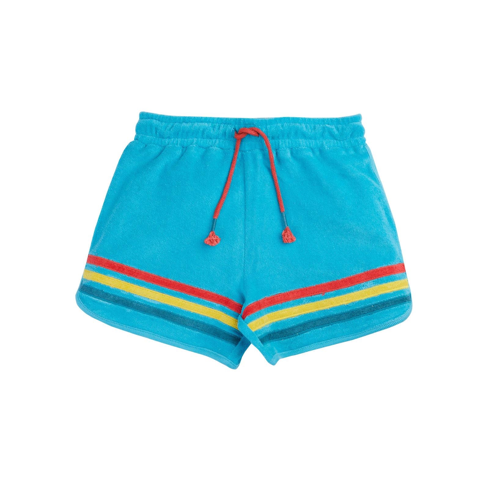 Tropical Sea/Rainbow Coast Towelling Shorts-Frugi-Modern Rascals