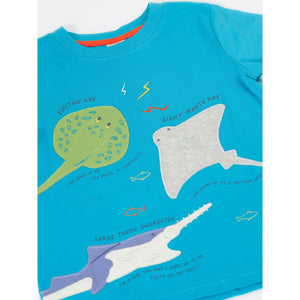 Tropical Sea/Rays Avery Circular T-Shirt - 2 Left Size 5-6 & 9-10 years-Frugi-Modern Rascals