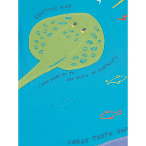 Tropical Sea/Rays Avery Circular T-Shirt - 2 Left Size 5-6 & 9-10 years-Frugi-Modern Rascals