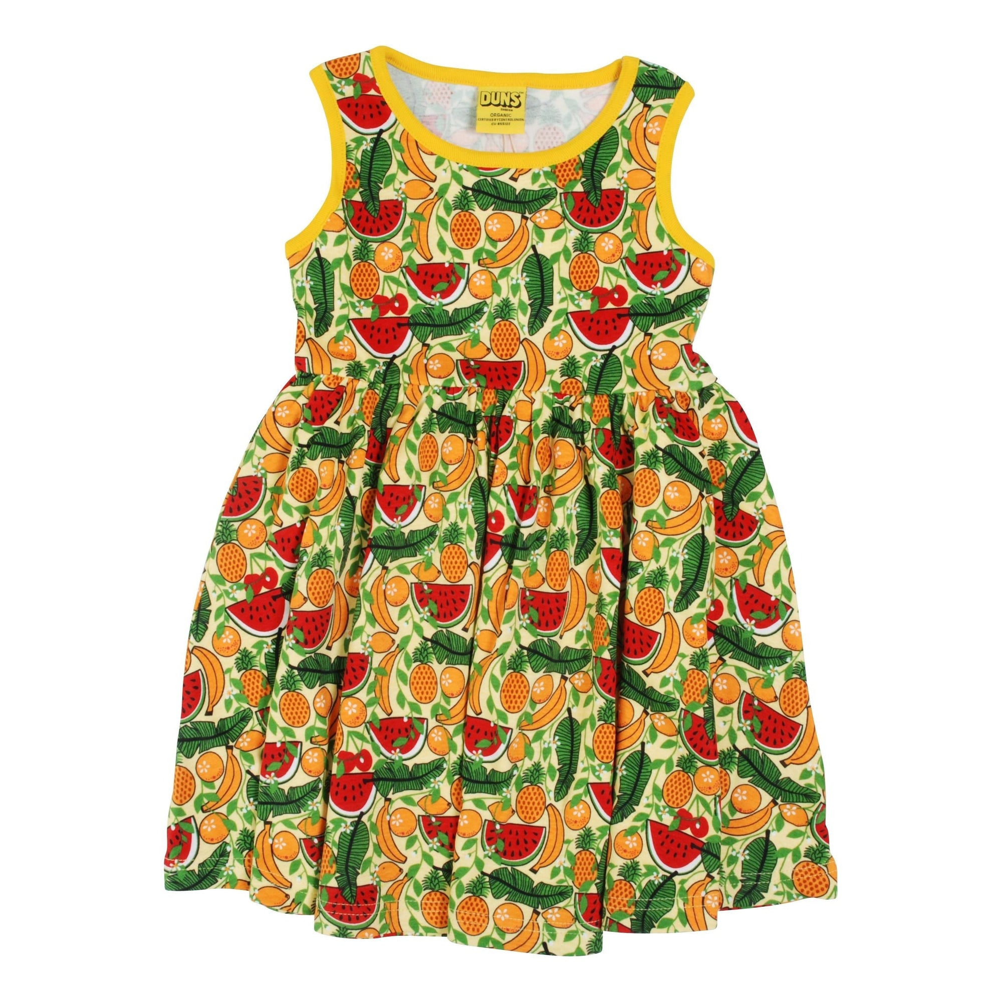 Tropical Sleeveless Dress With Gathered Skirt - 2 Left Size 10-11 & 11-12 years-Duns Sweden-Modern Rascals