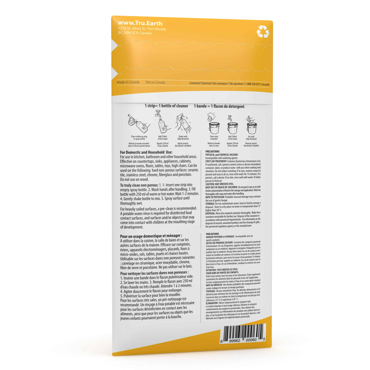 Tru Earth Eco-strips Disinfecting Multi-Surface Cleaner (Lemon Fresh) - 8 Strips-Tru Earth-Modern Rascals