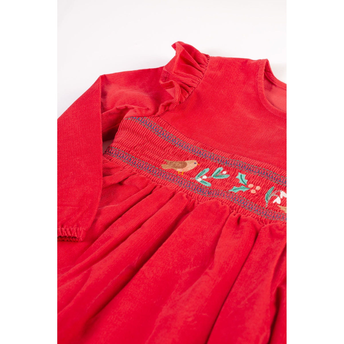 True Red/Robin Leonora Dress - 1 Left Size 9-10 years-Frugi-Modern Rascals