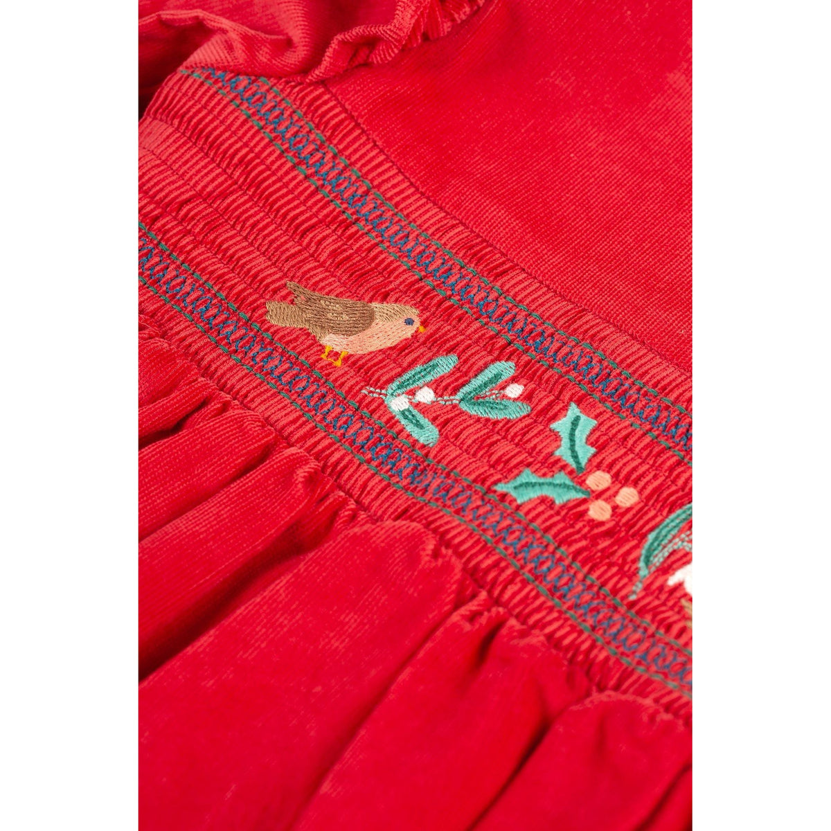 True Red/Robin Leonora Dress - 1 Left Size 9-10 years-Frugi-Modern Rascals