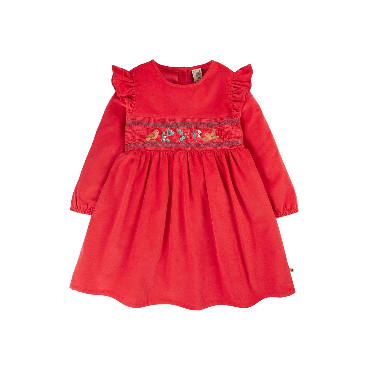 True Red/Robin Leonora Dress - 1 Left Size 9-10 years-Frugi-Modern Rascals