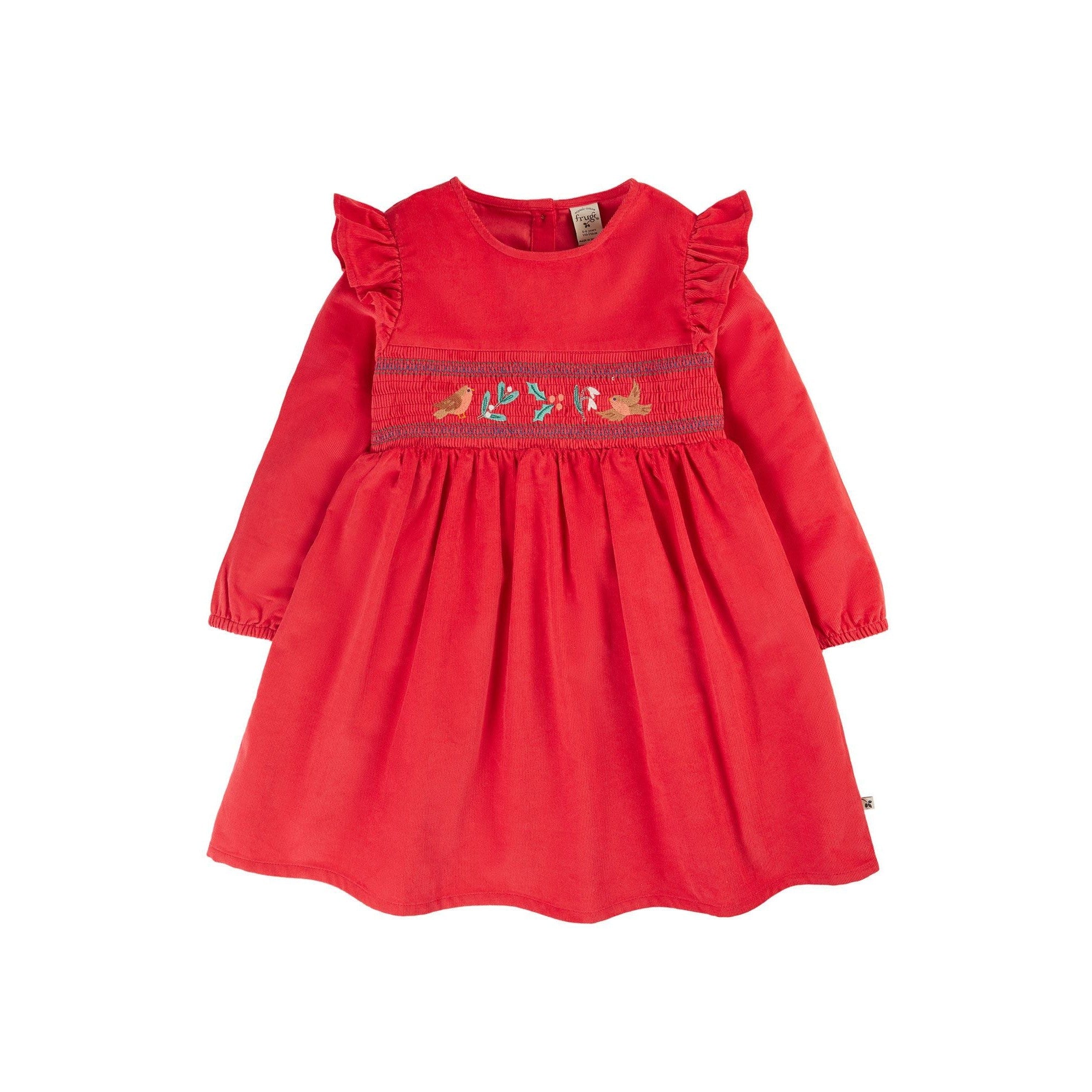 True Red/Robin Leonora Dress-Frugi-Modern Rascals