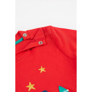 True Red/Winter Ira Interactive Applique Top - 2 Left Size 3-4 & 4-5 years-Frugi-Modern Rascals