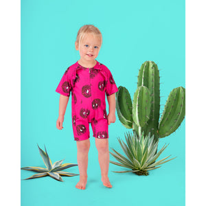 Tumbleweed Pink Sunsafe Swimsuit With Ruffles-Raspberry Republic-Modern Rascals