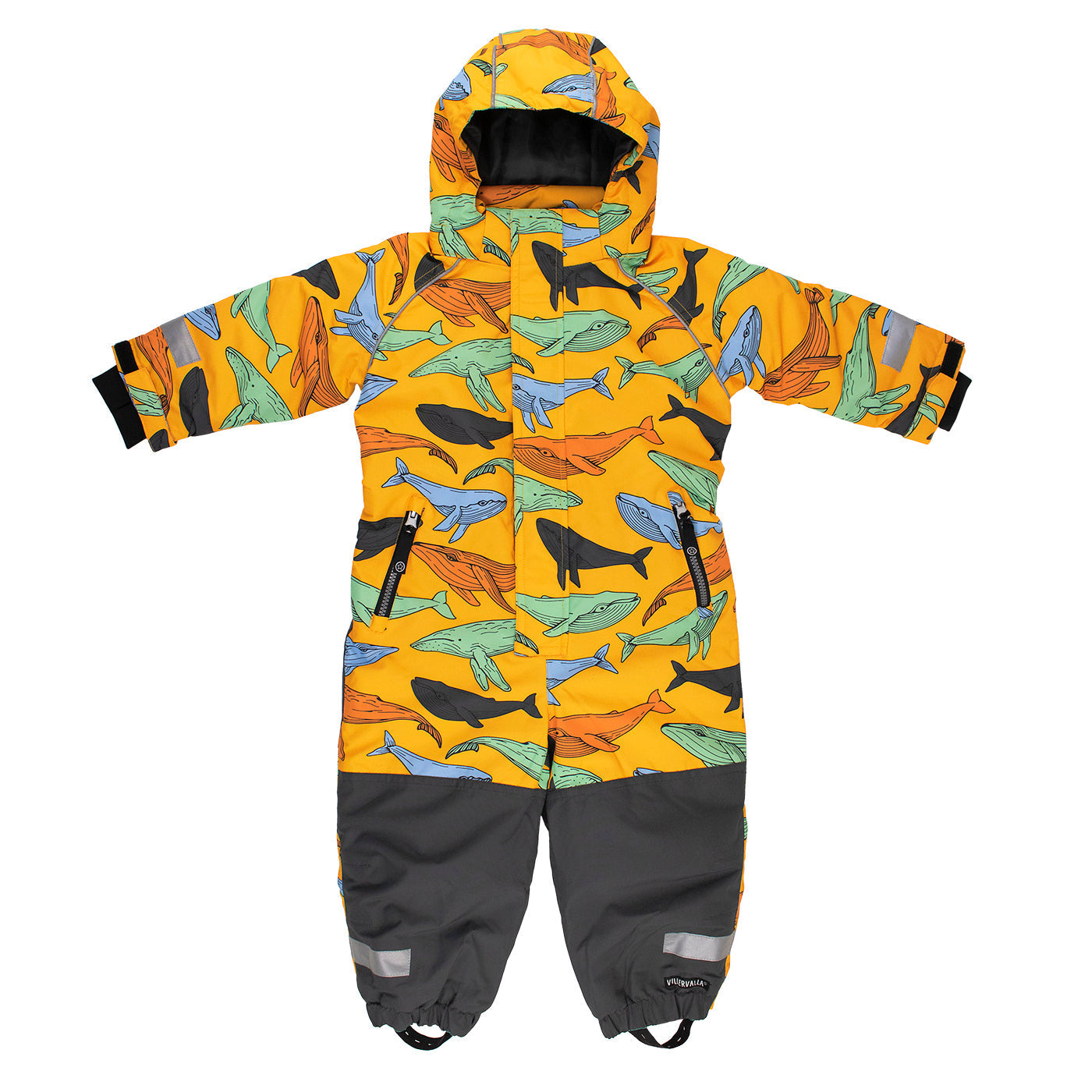 Tumeric Whale Print Winter Overall-Villervalla-Modern Rascals